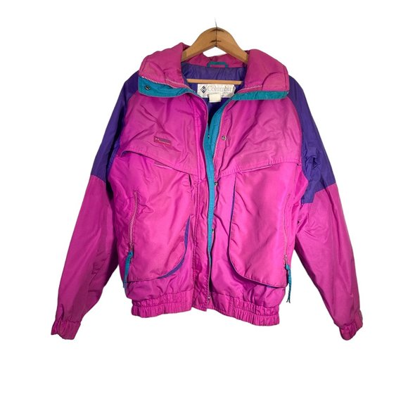 Vintage 90s Columbia Green and Grey Insulated Ski Jacket M